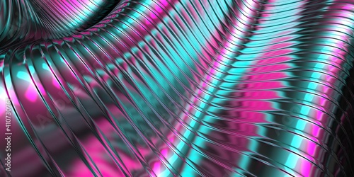 Colorful Liquid metallic wavy background