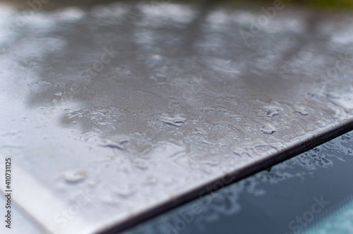 Car trip on rainy day