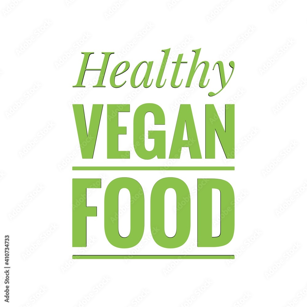 ''Healthy vegan food'' Lettering ''Healthy vegan food'' Lettering