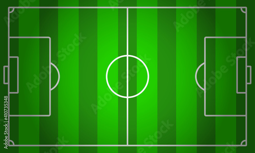 soccer field view vector illustration. in green and white color