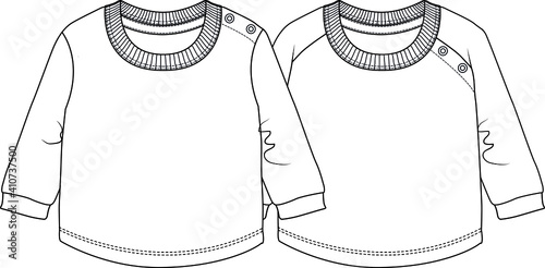 Baby SWEATSHIRT Design Template Flat Sketch
