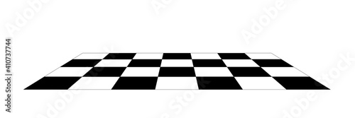 floor tile drawing, simple black and white checkered pattern. perspective view
