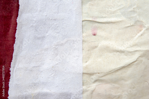 Papel rasgado blanco Fondo blanco rasgado Tiras poster triturado Carteles texturas gruesas Fondo de superficie Espacio para texto