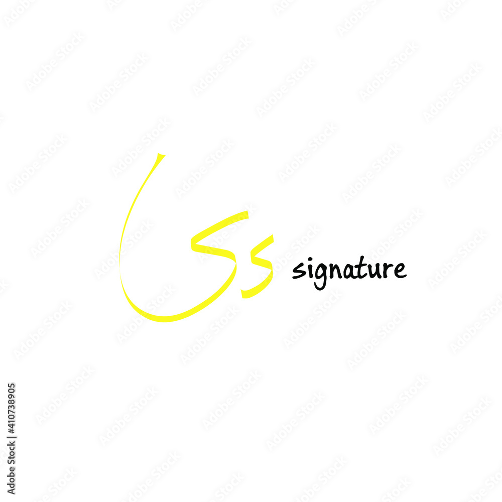 Obraz premium SS initial handwritten calligraphy, for monogram and logo
