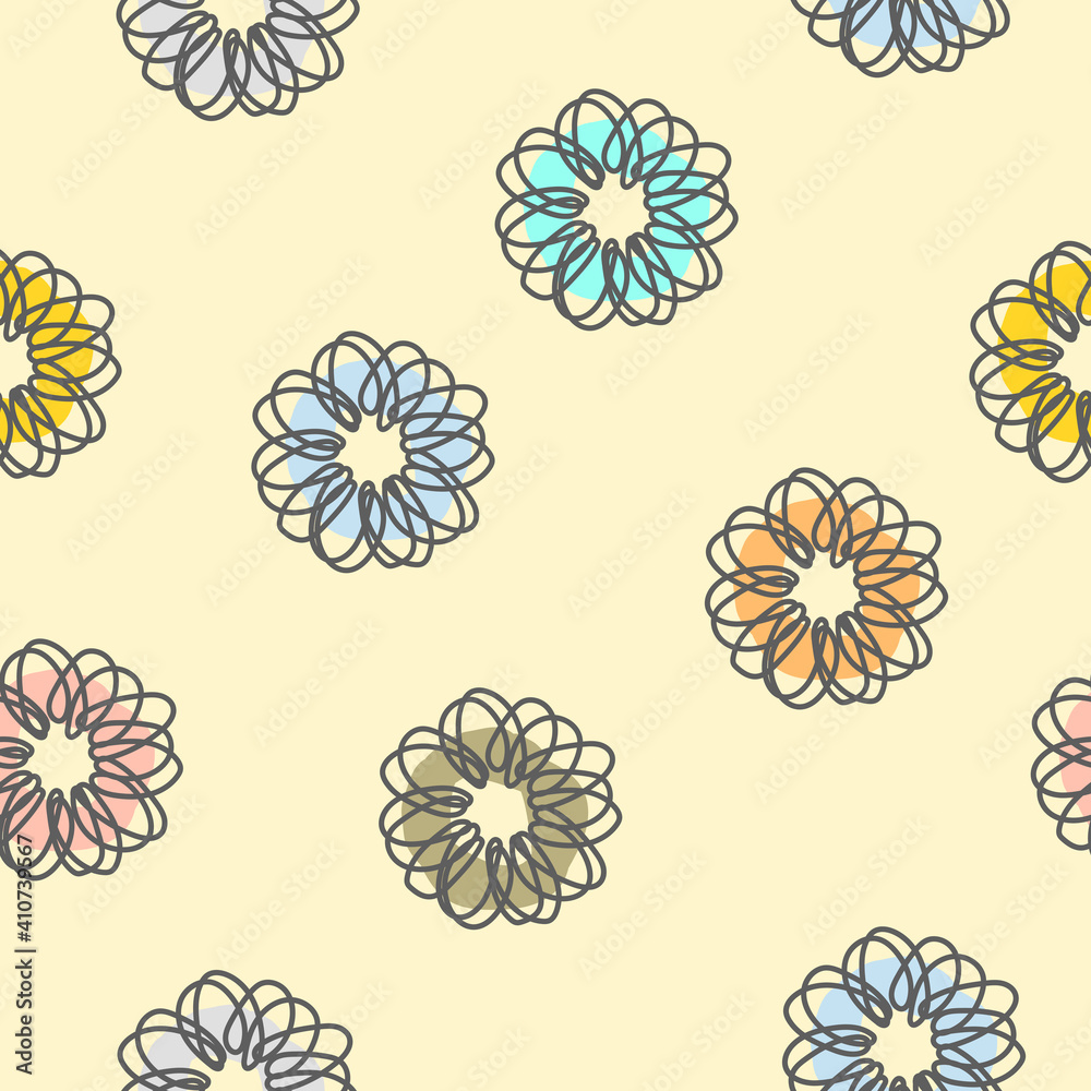Simple stylize flower repeat pattern design