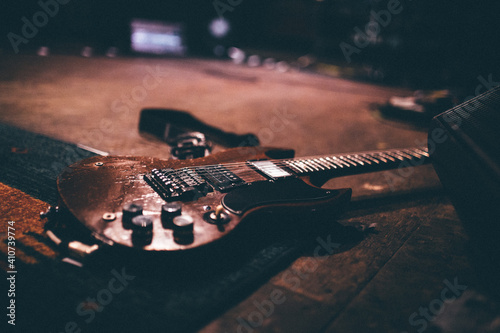 Quadro em tela Guitar on Stage