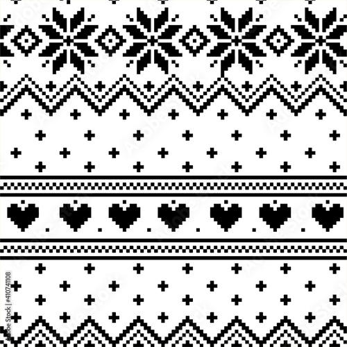 Nordic pattern illustration vector. New Year or winter design. Sweater ornaments for scandinavian pattern. Vector illustration.