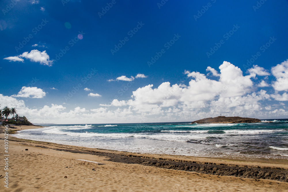 Beautiful seascape view of ocean along northern coast of Puerto Rico