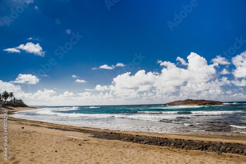 Beautiful seascape view of ocean along northern coast of Puerto Rico