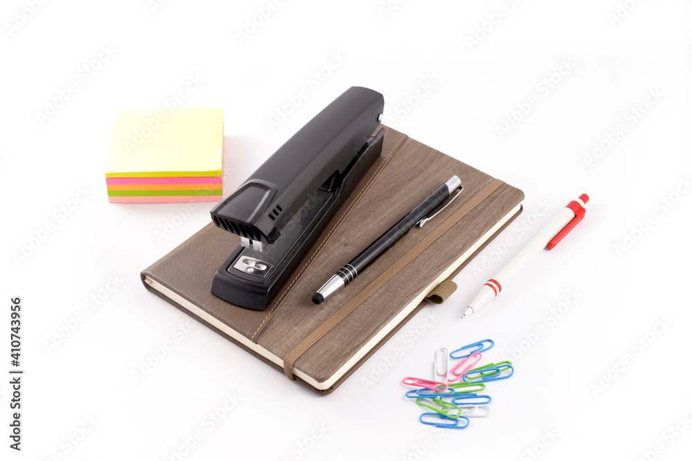 Office supplies isolated on white Office supplies isolated on white