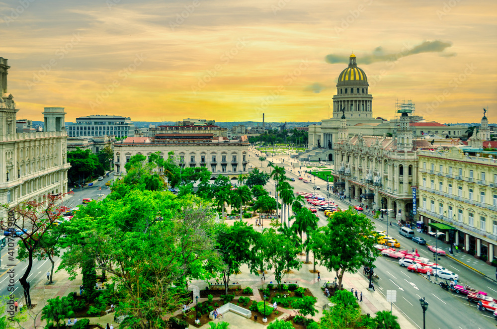 Havana urban skyline aerial view, Cuba
