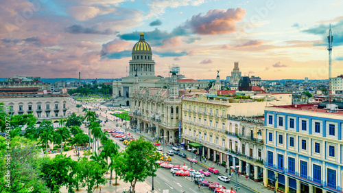 Havana urban skyline aerial view, Cuba photo