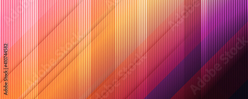 Multicolored tech background, with a geometric 3D structure. Clean, vibrant design with simple, bright, modern forms. 3D render. Blue purple orange yellow lines stripes background