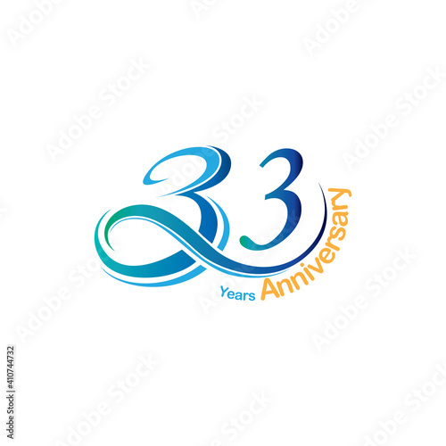 33 years Logo vector template eps for your company, industry purpose ready to use