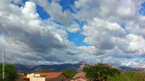 Wallpaper Mural Time-Lapse of Cumulus Clouds forming Over The Superstition Mountains in Arizona with Rainbow at the End Torontodigital.ca
