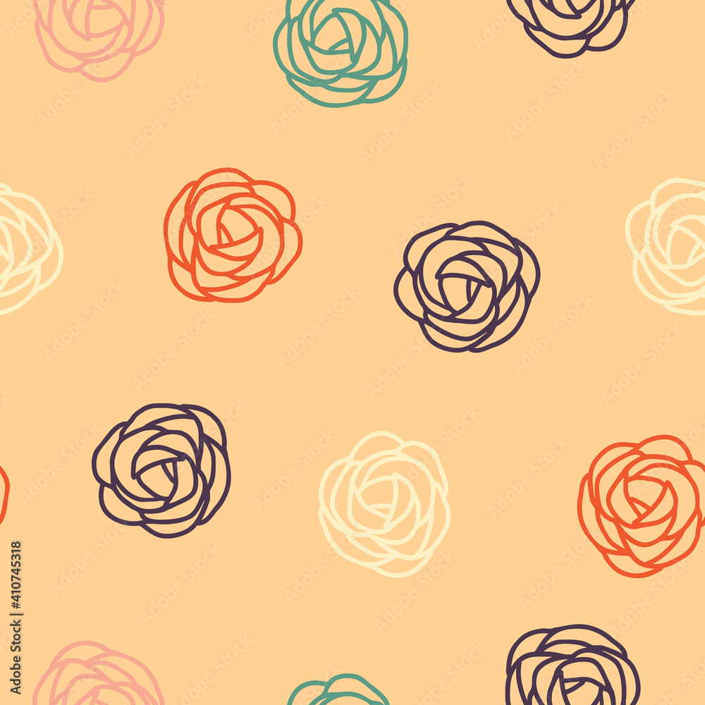 Colorful flower doodle repeat pattern design Colorful flower doodle repeat pattern design