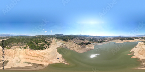 Aerial panorama of Domlyan Reservoir, Bulgaria