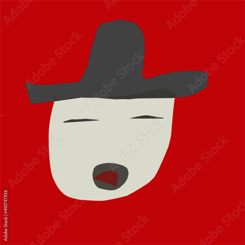 Vector dog with hat