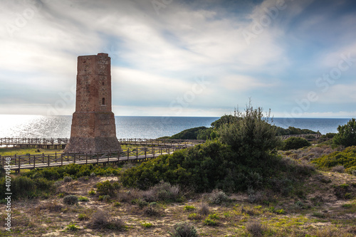 Dunas de Artola - Natural Park in Marbella, Costa del Sol, Spain. Wood path , touristic atraction.