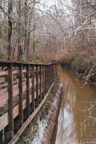 wooden bridge near the river