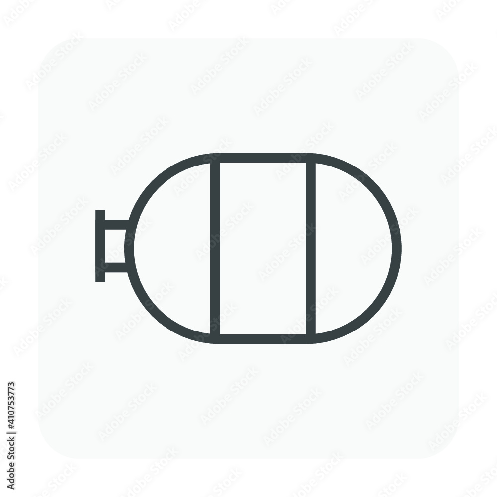 Natural gas tank or cylinder pressure vessel vector icon. Container or equipment for installation in car or vehicle to storage and transportation liquid compressed gas i.e. propane, lpg, lng, and cng. Natural gas tank or cylinder pressure vessel vector icon. Container or equipment for installation in car or vehicle to storage and transportation liquid compressed gas i.e. propane, lpg, lng, and cng.