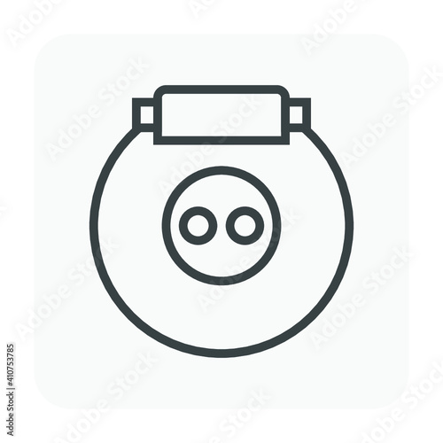 Natural gas tank or cylinder pressure vessel vector icon. Container or equipment for installation in car or vehicle to storage and transportation liquid compressed gas i.e. propane, lpg, lng, and cng.