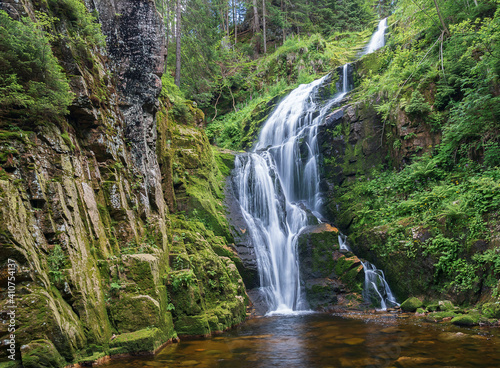 Kamieńczyk waterfall. Long exposition with silk effect