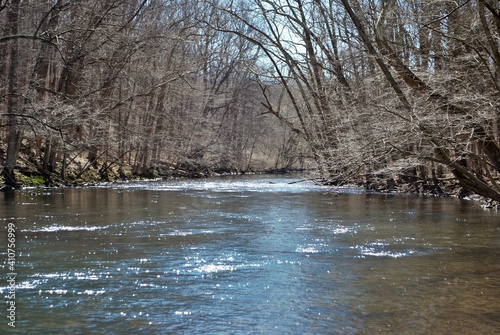 Canvas-taulu Little Miami river in the spring near yellow springs ohio