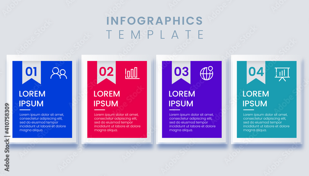 Business infographic with 4 options or steps Business infographic with 4 options or steps