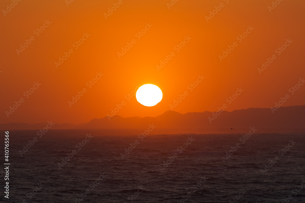 Japan Sunset along the Pacific Coast near Tokyo. The sky is stunning with many colors. Amazing. Japan Sunset along the Pacific Coast near Tokyo. The sky is stunning with many colors. Amazing.