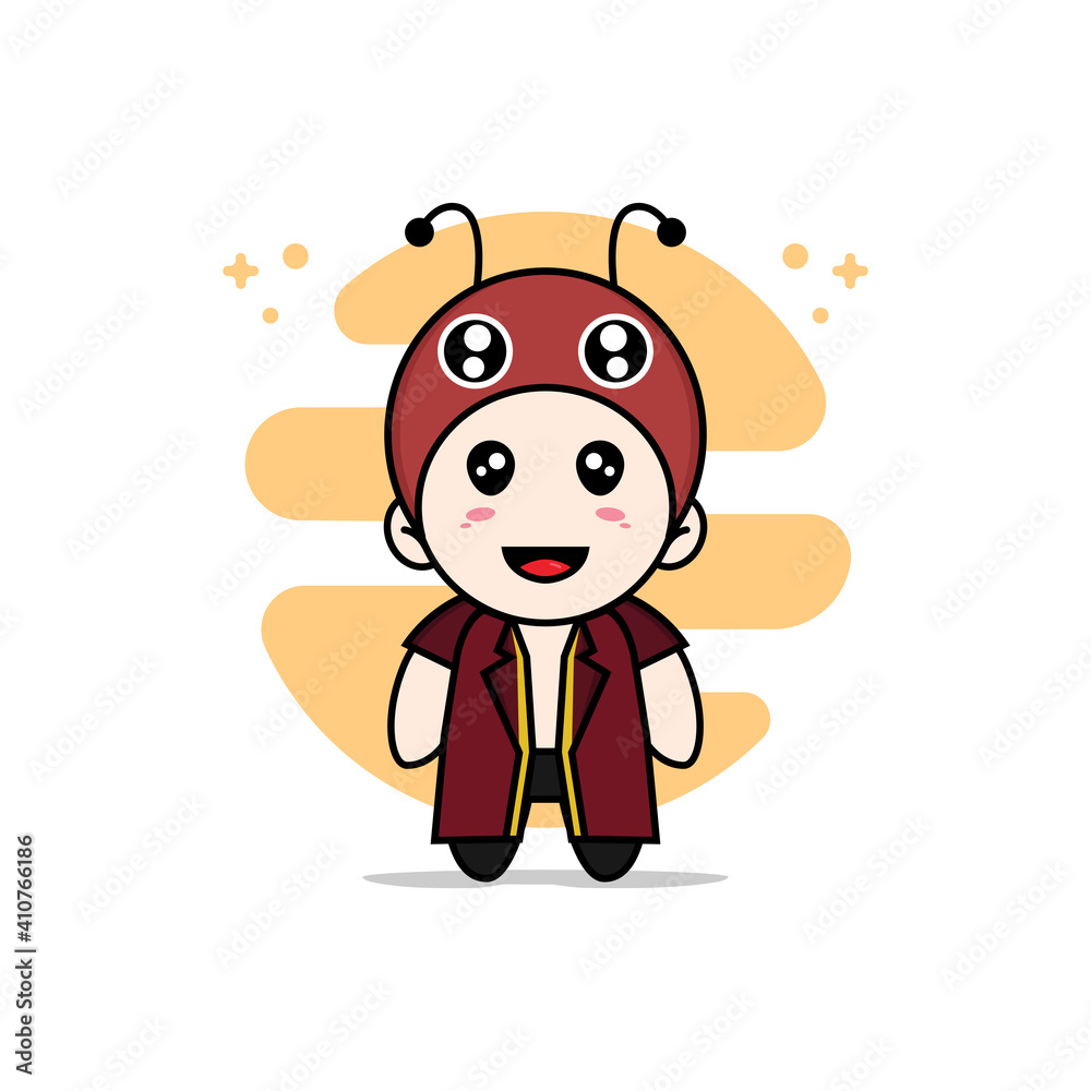 Obraz premium Cute lawyer character wearing dragonfly costume.