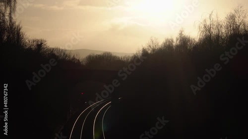 Time lapse of a sun set near Chester Railway station