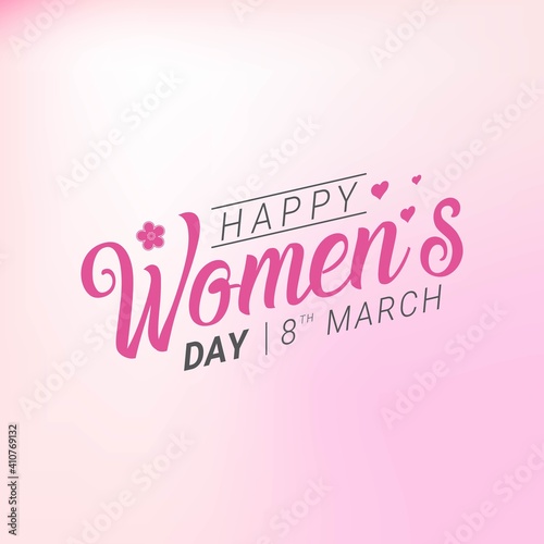 Happy women's day celebrations on March 8 with text stylish vector illustration