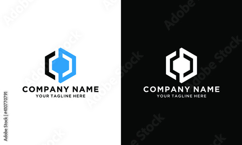 Letter CD vector hexhom logo design. Creative minimalism logotype icon symbol.