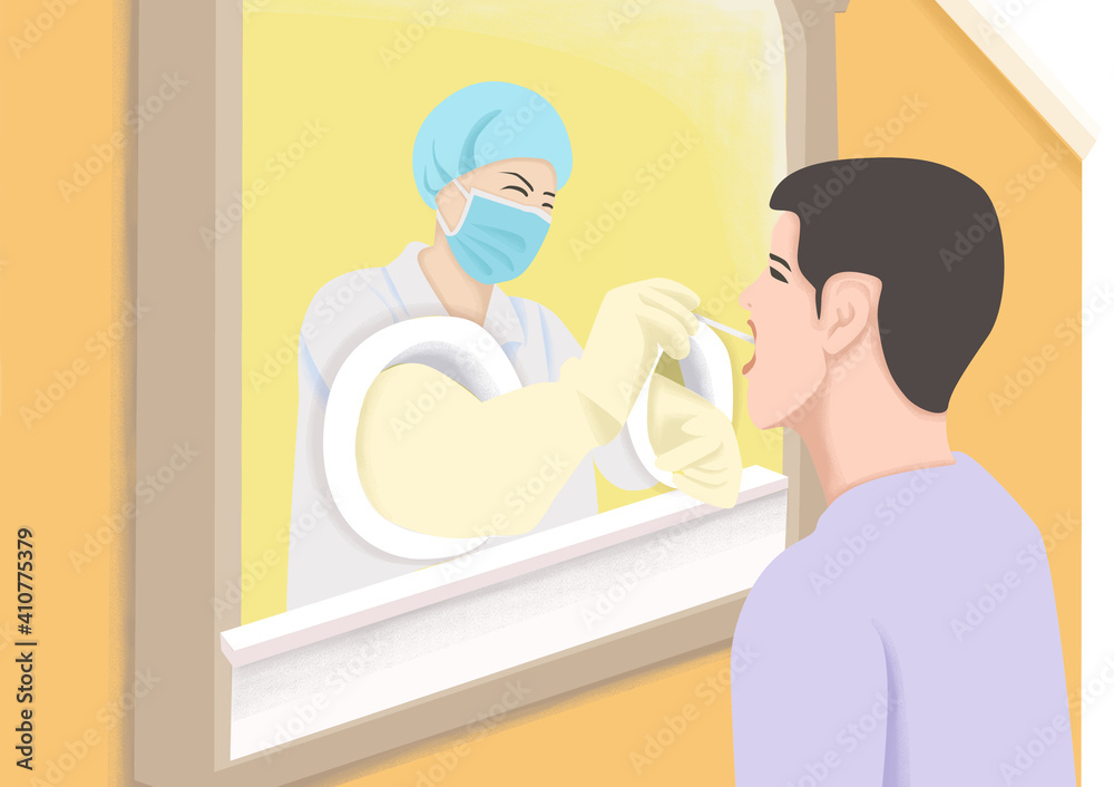 The doctor detected the virus through the window The doctor detected the virus through the window