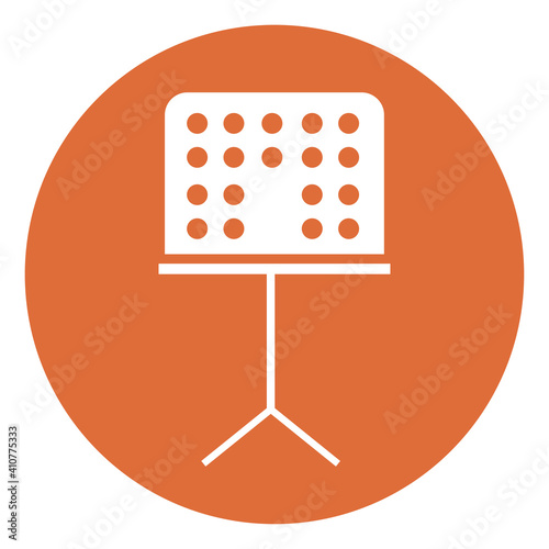 Music Note stand, illustration, vector on white background.