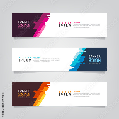 Vector abstract web banner design template. Collection of web banner template. Abstract geometric web design banner template isolated on grey background. Header - landing page Web Design Elements