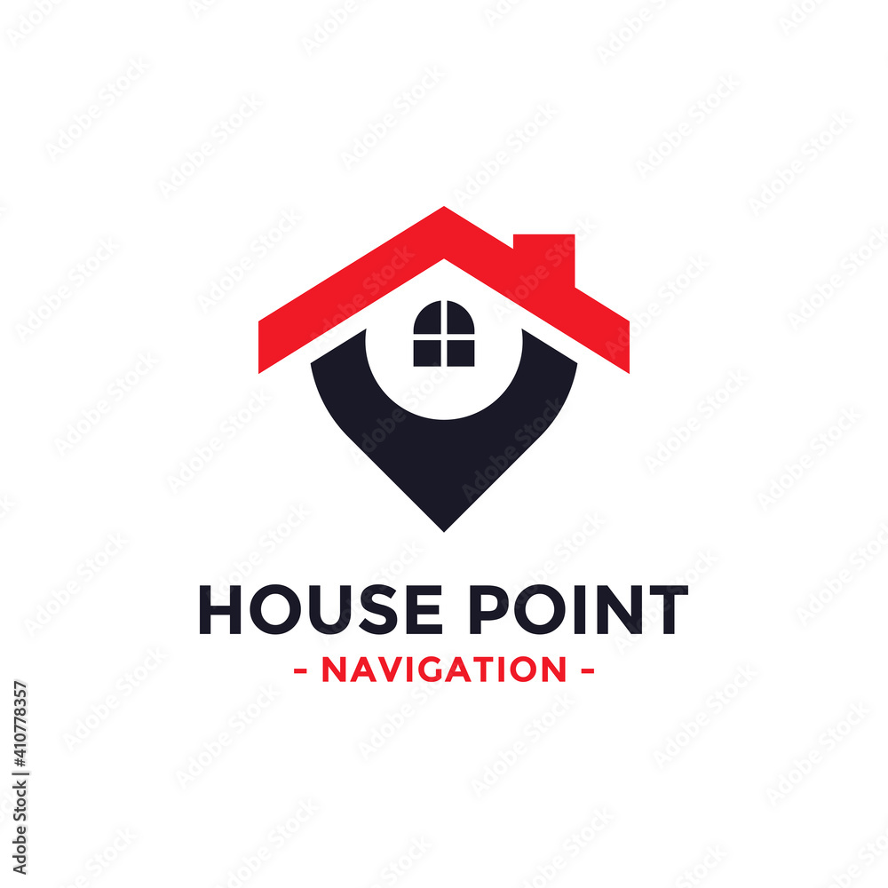 House point logo vector. Pin icon with home combination. Creative gps map point location symbol concept. House point logo vector. Pin icon with home combination. Creative gps map point location symbol concept.