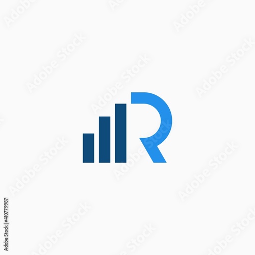 Financial letter R logo vector