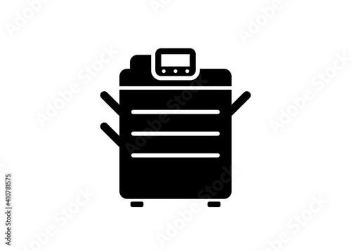 Photocopy machine. Simple illustration in black and white.