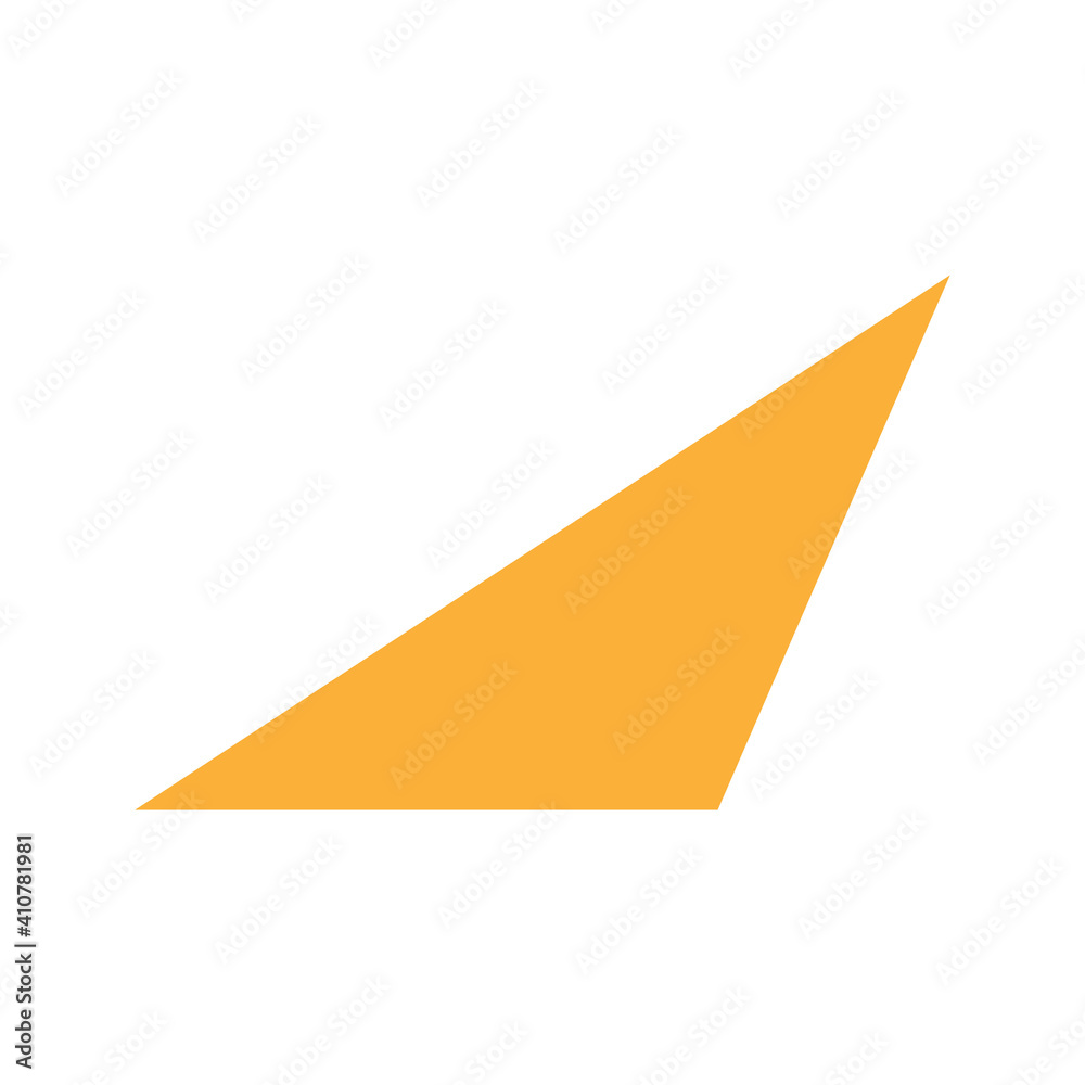 orange scalene triangle basic simple shapes isolated on white
