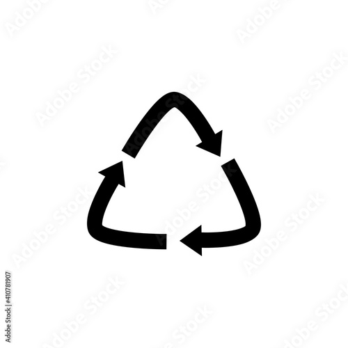 Recycle arrow triangle isolated on white background. Recycle plastic ecology icon