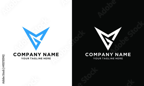 Professional and Minimalist Letter MG Logo Design, Editable in Vector Format in Black and White Color