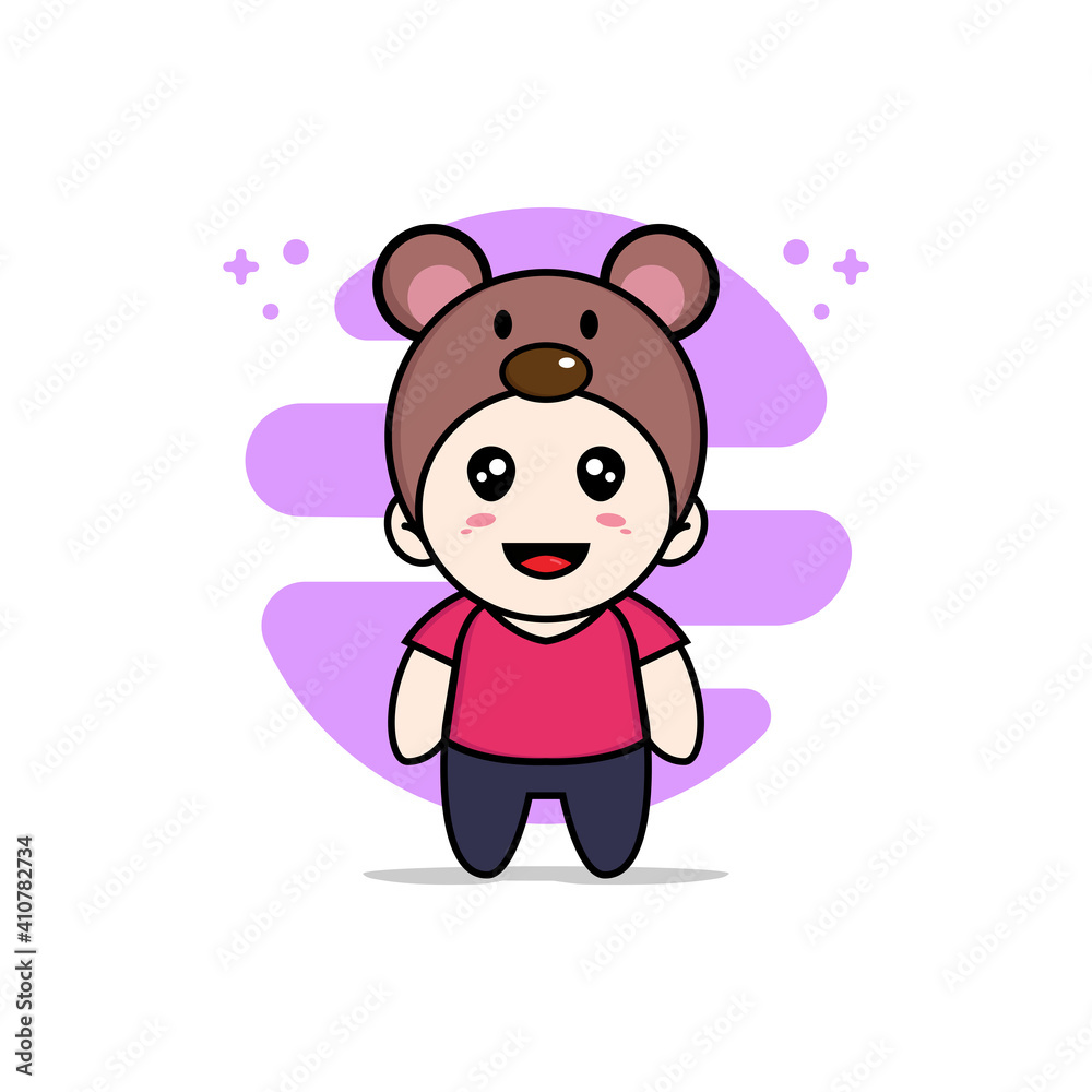 Fototapeta premium Cute kids character wearing mouses costume.