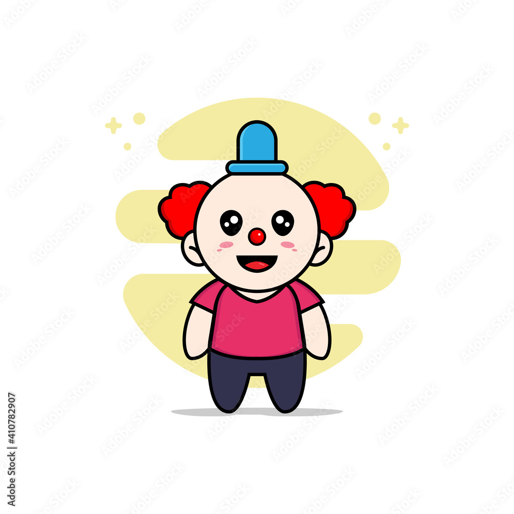 Cute kids character wearing clown costume Cute kids character wearing clown costume