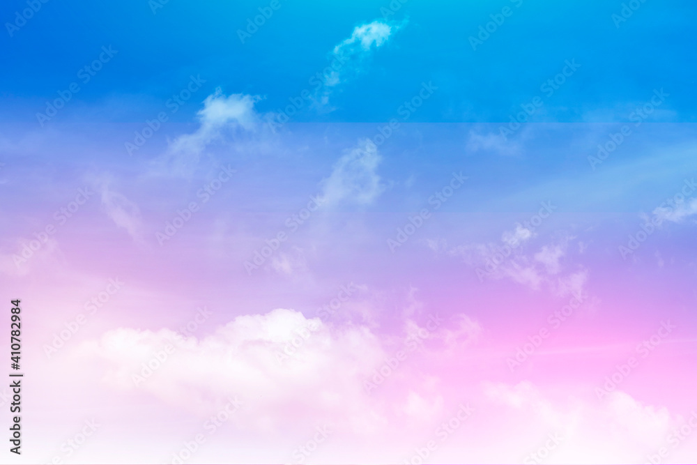 Pink blue sky with clouds background