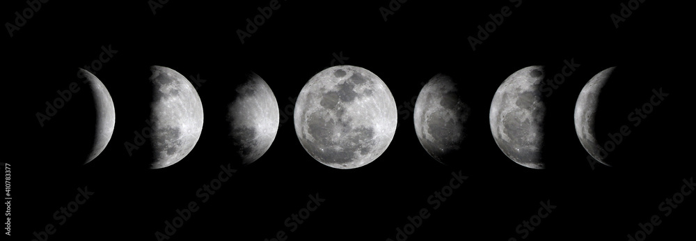 Phases of the Moon : Waxing Crescent, Waxing Gibbous, Waning Gibbous ...
