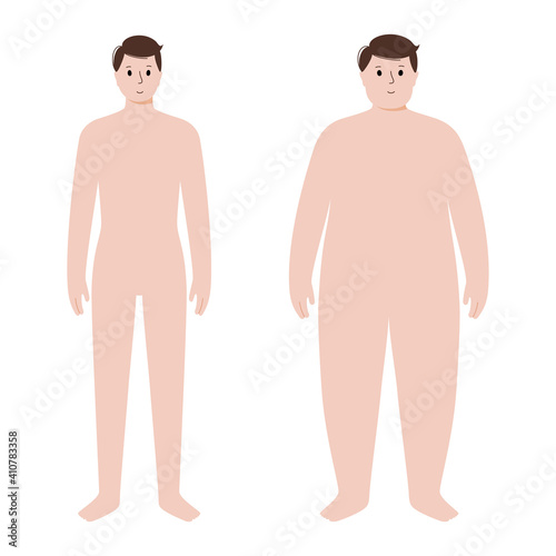 Obese and normal man