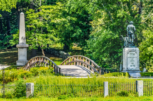 Minute Man Statue Old North Bridge American Revloution Monument Concord Massachusetts photo