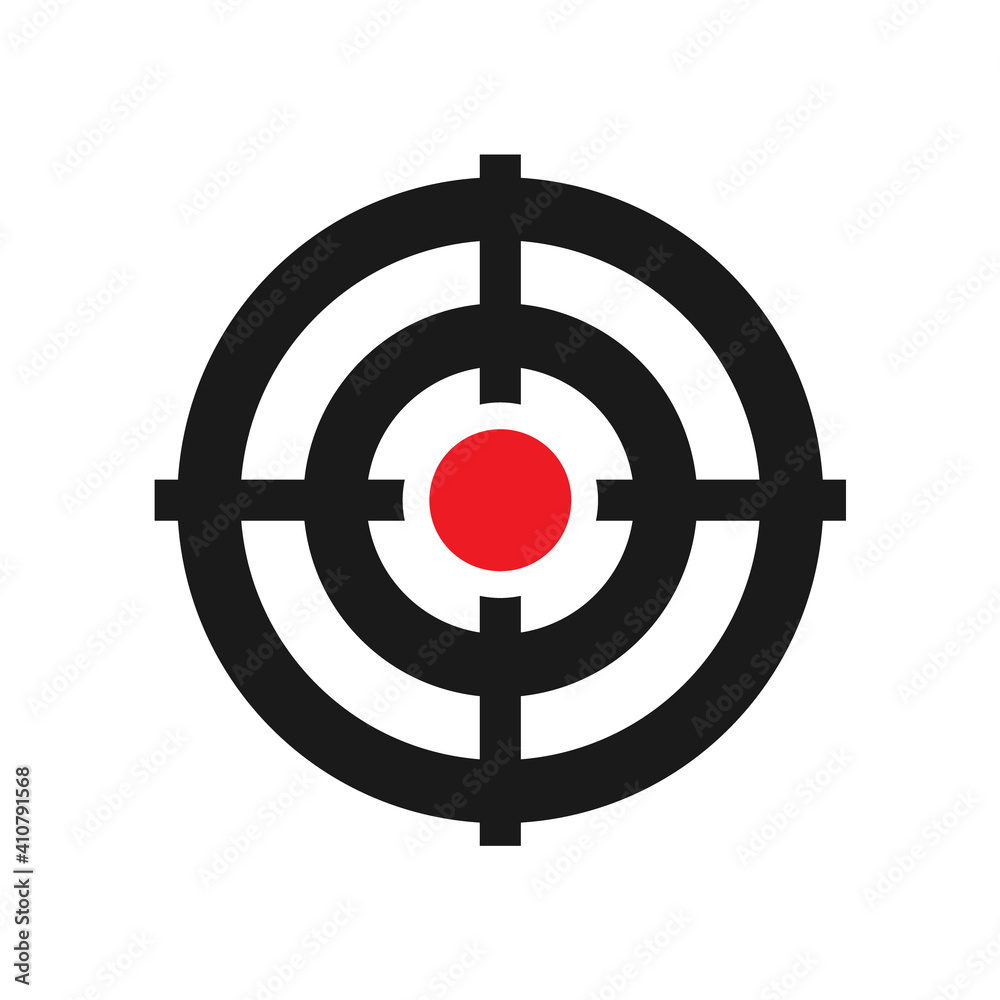 Vector Isolated Target Crosshair Graphic on White Vector Isolated Target Crosshair Graphic on White